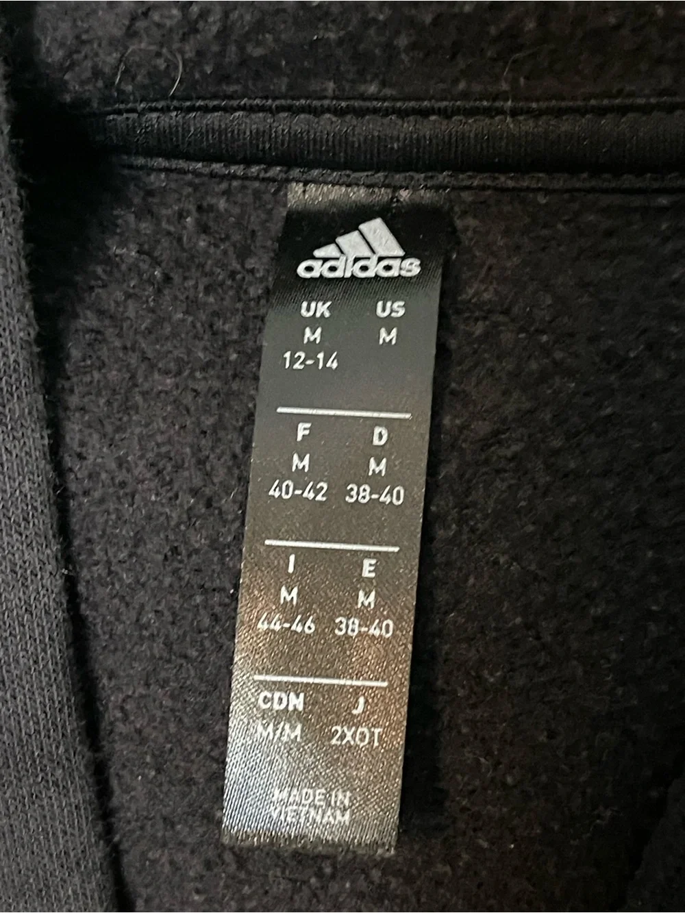 Adidas Men's Black Hoodie Sweatshirt. Size medium GUC